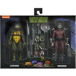 NECA Teenage Mutant Ninja Turtles Leonardo and Shredder Action Figures, 2-Pack